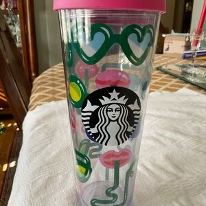 Starbucks Crazy Straws, sunglasses and lips design Venti tumbler